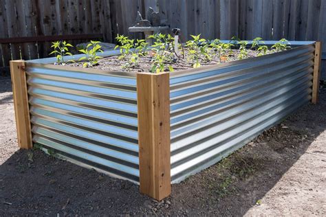 corrugated metal planter boxes|diy metal raised garden beds.